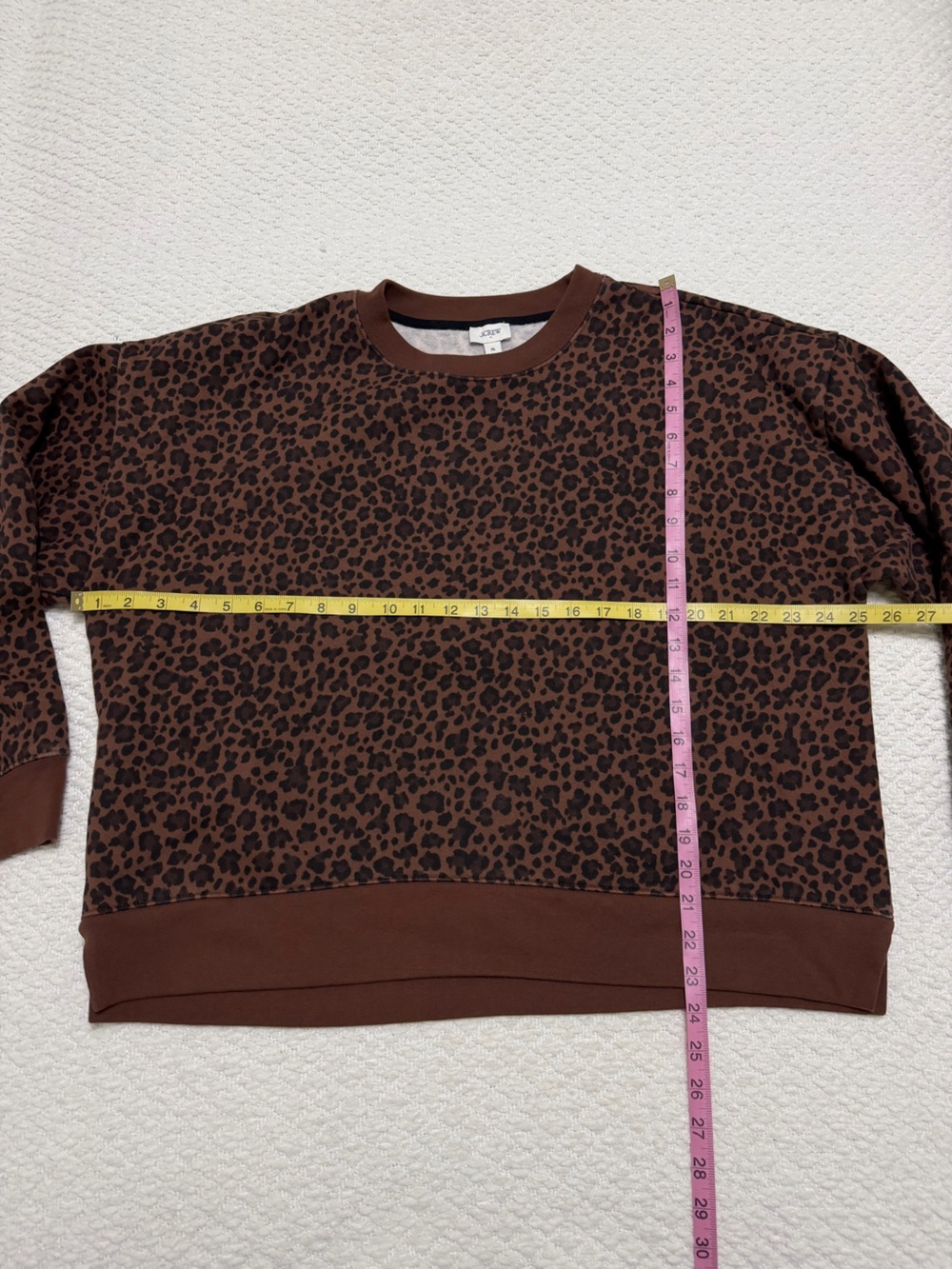 J. Crew Leopard Pullover Sweatshirt Women’s Size XL - Picture 3 of 7